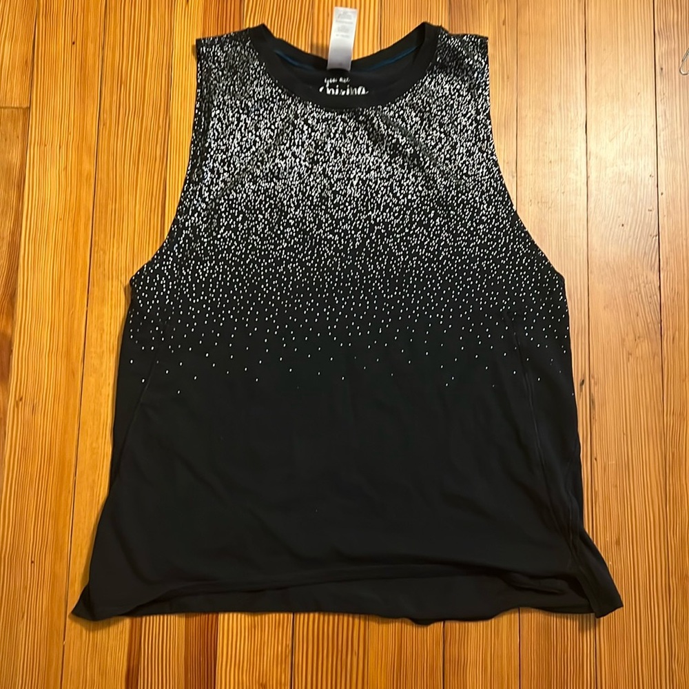 Ivivva by Lululemon black and silver sparkle tank